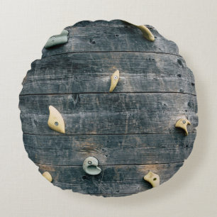 Coussins Ronds Quatre décorations murales en bois marron