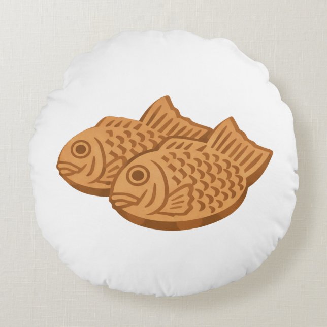 Coussins Ronds Quiet Icons – Japanese Taiyaki (Devant)