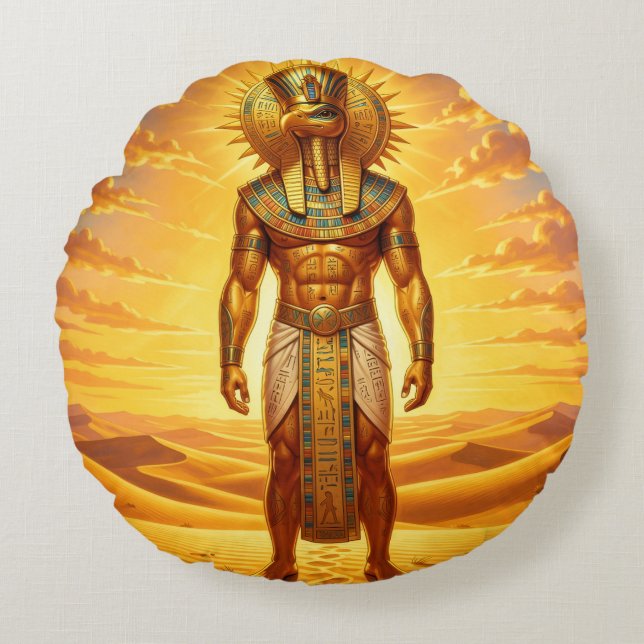 Coussins Ronds Ra – Egyptian Sun God´1 (Devant)