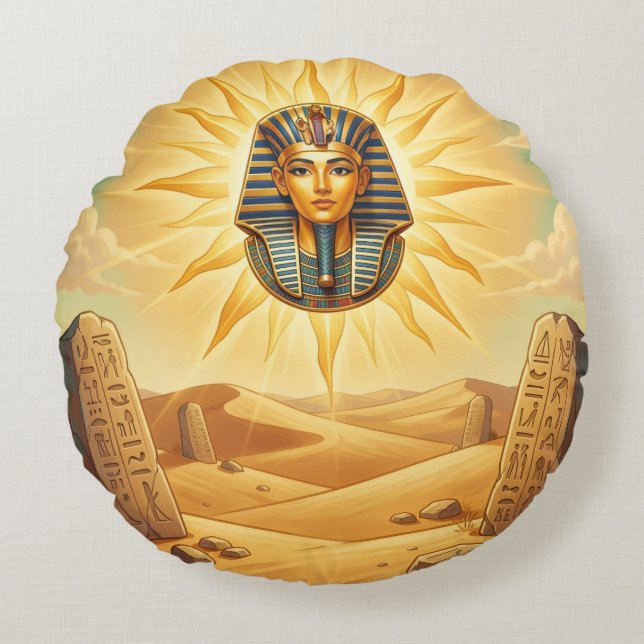 Coussins Ronds Ra – Egyptian Sun God´2 (Devant)