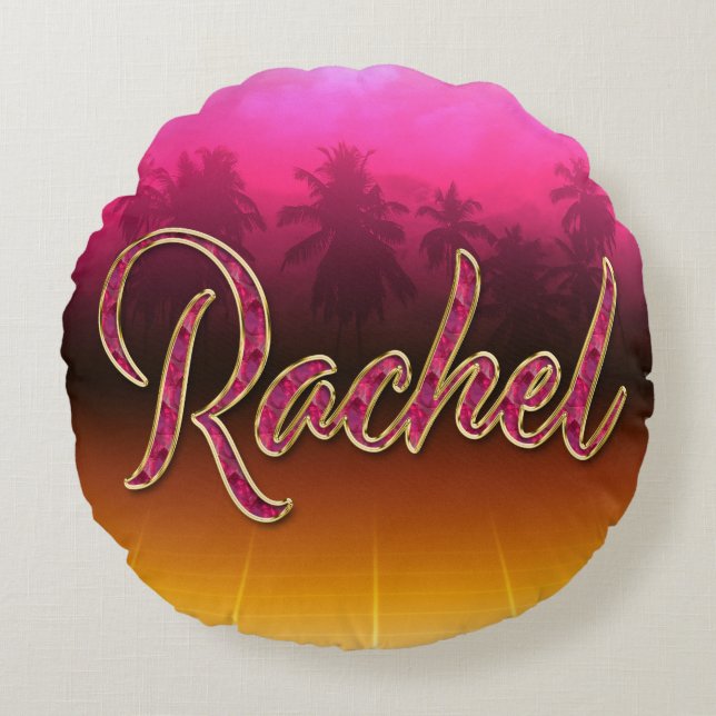 Coussins Ronds Rachel Vorname Name golden pink Kissen (Devant)