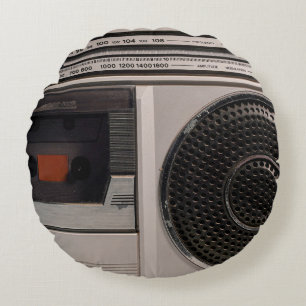 Coussins Ronds Radiocassette radio stéréo portable rétro obsolète