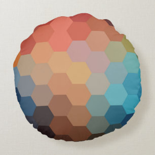Coussins Ronds Rainbow Hexagon Chevron Motif Thlow Pillow