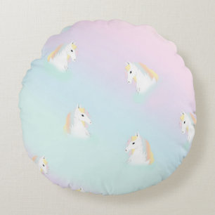 Coussins Ronds Rainbow Horse Unicorn Equestrium Girly
