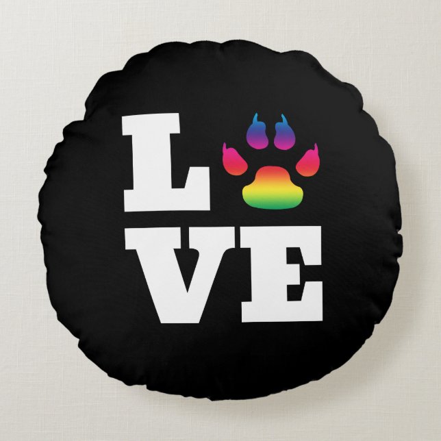 Coussins Ronds Rainbow paw (Devant)