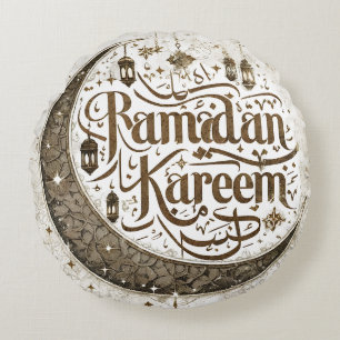 Coussins Ronds Ramadan Moubarak fête les lanternes traditionnelle
