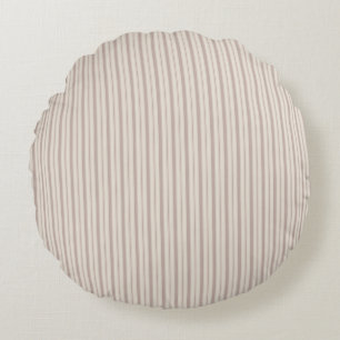 Coussins Ronds Rayé Beige & Taupe Maison de Campagne Rustique Neu