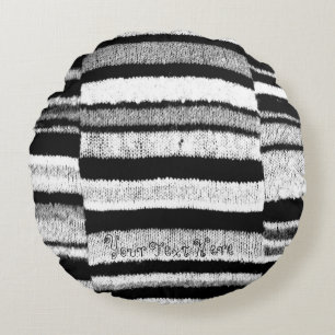 Coussins Ronds rayé noir et blanc, tricoté chic