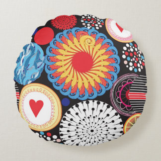 Coussins Ronds Rayon foncé : Motif circulaire lumineux