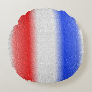 Coussins Ronds Rayure rouge blanc et bleu