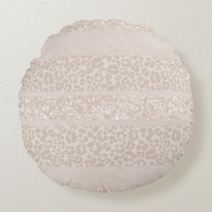 Coussins Ronds Rayures de paillettes de léopard Glam 8