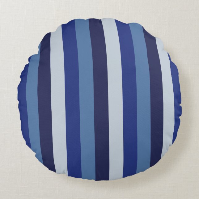 Coussins Ronds Rayures intemporelles bleu marine (Devant)