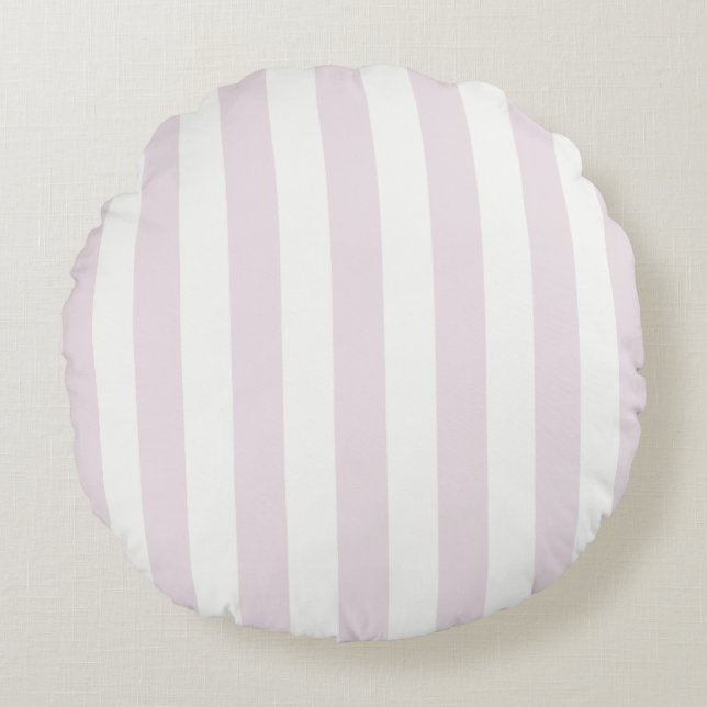 Coussins Ronds Rayures Intemporelles Rose Pastel (Devant)