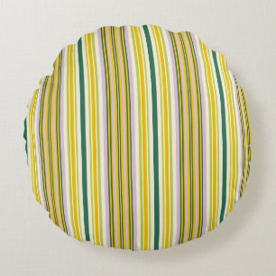 Coussins Ronds Rayures jaune vert