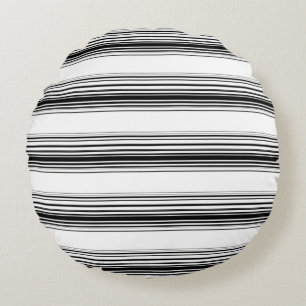 Coussins Ronds Rayures noires et blanches modernes