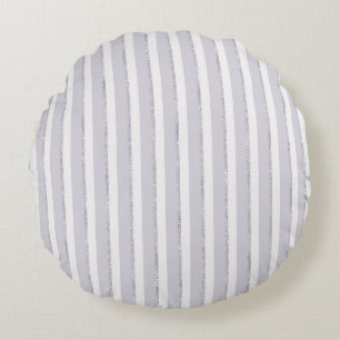 Coussins Ronds Rayures Pailletées Lila Violet Étincelant