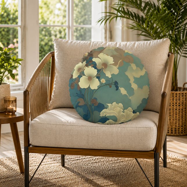 Coussins Ronds Razzle à l'aube (Razzle at Dawn Round Pillow
)
