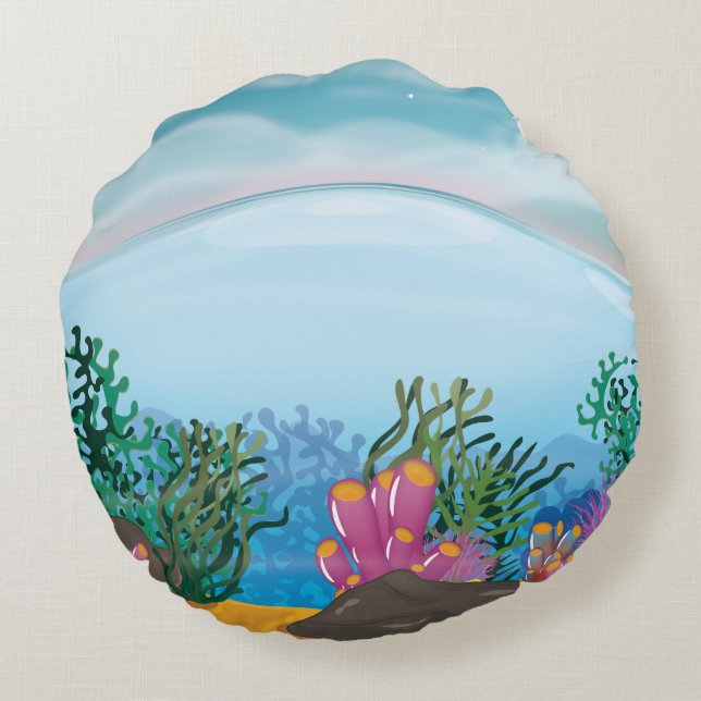 Coussins Ronds Récif de corail océan (Dos)