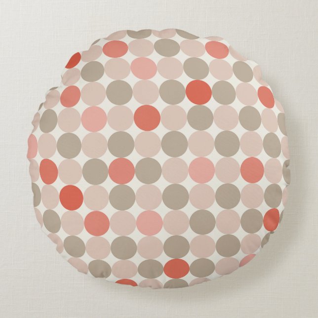 Coussins Ronds Red and pink Scandinavian Circles Round Pillow (Devant)