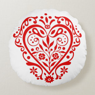Coussins Ronds Red Fancy Heart