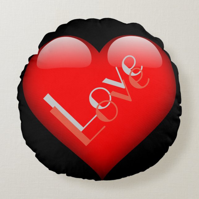 Coussins Ronds Red Heart Attractive Parisian Love Mariage (Devant)