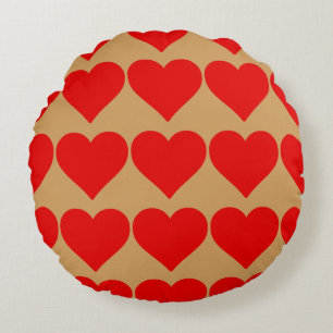 Coussins Ronds Red Heart Shape Love Classic Simple Minimalisme