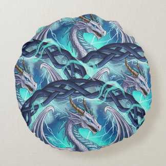 Coussins Ronds  Red white Dragon pillow