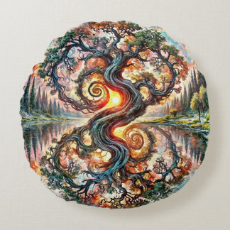 Coussins Ronds Réflexion de Serene Oak