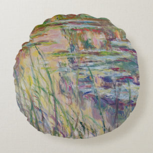 Coussins Ronds Réflexions de Claude Monet   sur l'eau, 1917