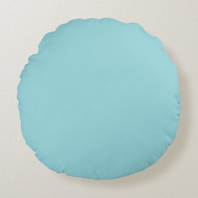 Coussins Ronds Refroidissement Aquarelle Bleu Couleur Solide Impr (Devant)