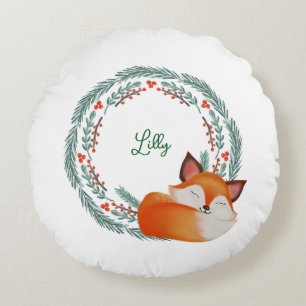 Coussins Ronds Renard Mignon Endormi Personnalisé