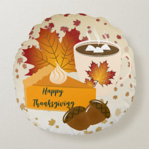Coussins Ronds Repas de Thanksgiving Cuisine Tarte au potiron Cho