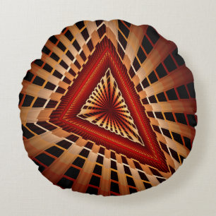 Coussins Ronds Réseau Fantastique Moderne de Fractales 3D Design