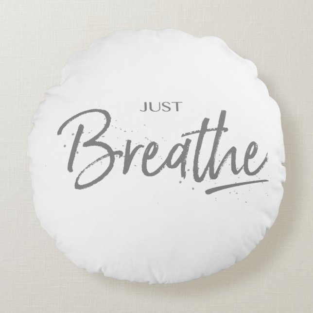 Coussins Ronds Respire, Yoga, Citation Zen (Devant)