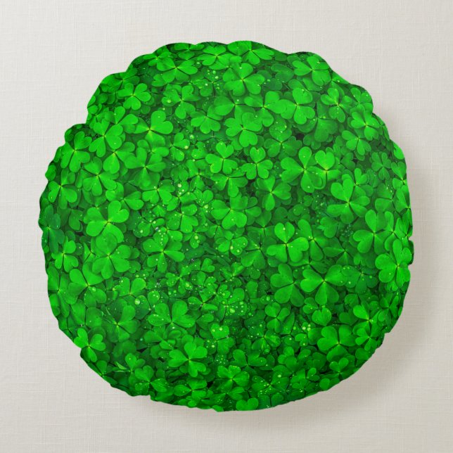 Coussins Ronds Ressort shamrock vert feuille (Devant)