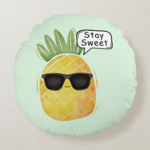Coussins Ronds Restez doux Ananas Cartoon Amusant