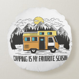 Coussins Ronds Retraite en camping-car en montagne