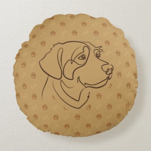 Coussins Ronds Retriever doré motif doré