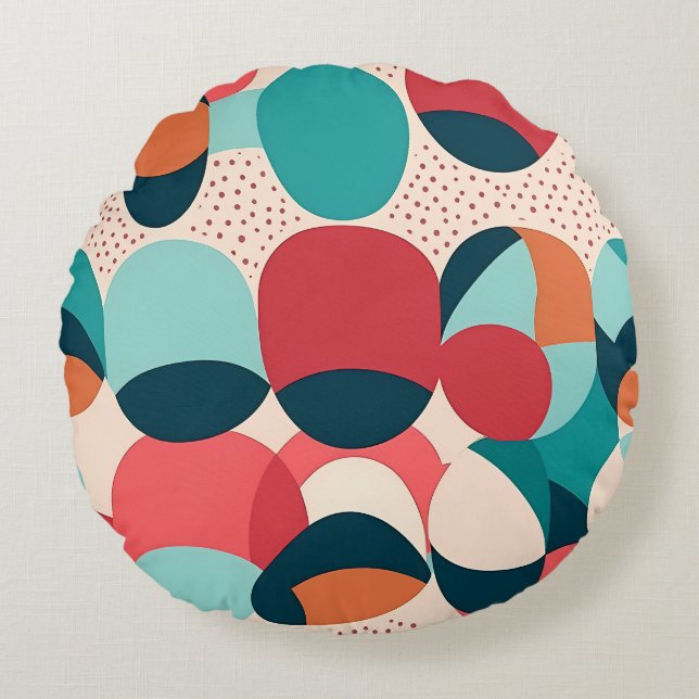 Coussins Ronds Retro Abstract Pebble Pillow (Devant)