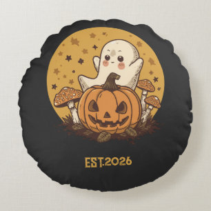 Coussins Ronds Rétro Années 70 Groovy Fantôme Halloween Moderne d
