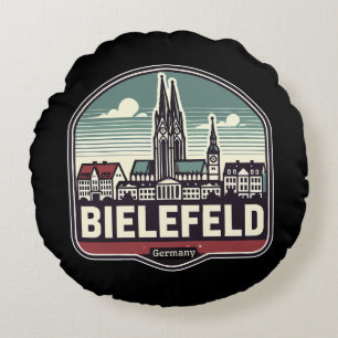 Coussins Ronds Rétro Bielefeld Skyline 