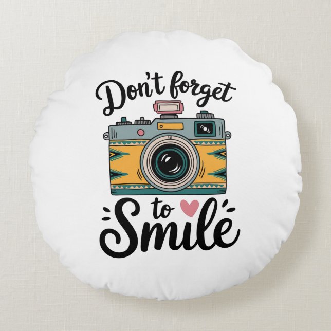 Coussins Ronds Retro Caméra Smile (Devant)