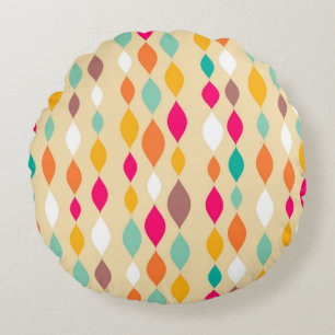 Coussins Ronds Rétro motif d'abrégé sur style
