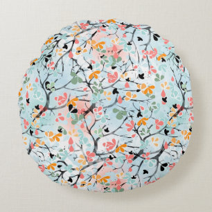 Coussins Ronds Rétro, rétro floral