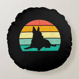 Coussins Ronds Retro Sunset Chihuahua