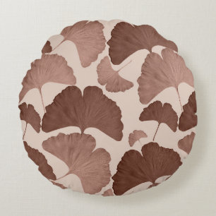 Coussins Ronds Rêve botanique de Ginkgo neutre 1