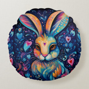 Coussins Ronds Rêve de la Saint-Valentin : Lapin Gribouillé Arc-e