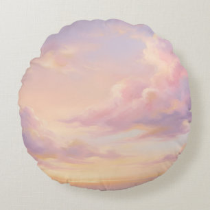 Coussins Ronds Rêve Pastel : Étude moderne du ciel dans le style
