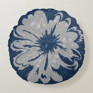 Coussins Ronds Réversible floral psychédélique vintage de Verseau