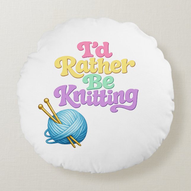 Coussins Ronds Reversible Knitting Crochet Round Pillow (Devant)
